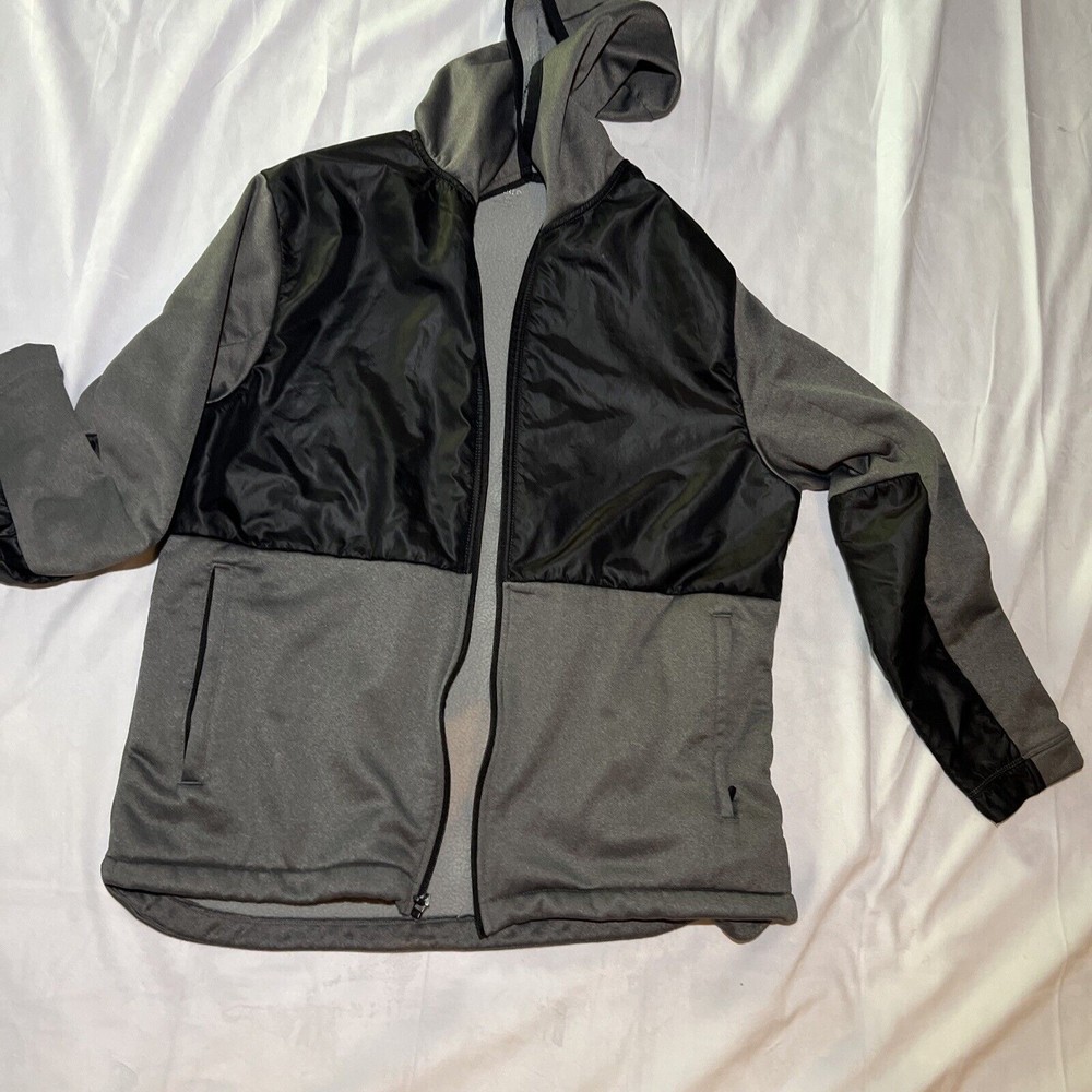 Mitre Full Zip  Light Weight Mens Jacket Sz L  Gray Black.       G8